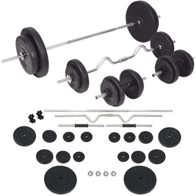 VidaXL, Sztangi i hantle z zestawem obciążeń, 90 kg VidaXL, Sztangi i hantle z zestawem obciążeń, 90 kg
