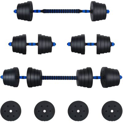 vidaXL Zestaw hantli 2 w 1 40kg Czarny i niebieski vidaXL Zestaw hantli 2 w 1 40kg Czarny i niebieski