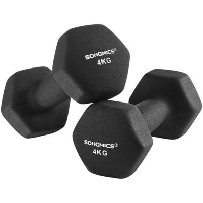 songmics Zestaw 2 hantli, 2 x 4 kg, ciężarki neoprenowe, uchwyt songmics Zestaw 2 hantli, 2 x 4 kg, ciężarki neoprenowe, uchwyt