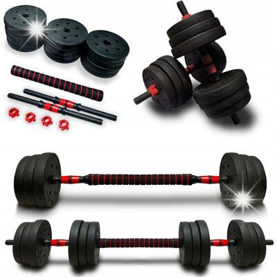 SportForFun Zestaw 2 hantli bitumicznych regulowanych 20 kg SportForFun Zestaw 2 hantli bitumicznych regulowanych 20 kg