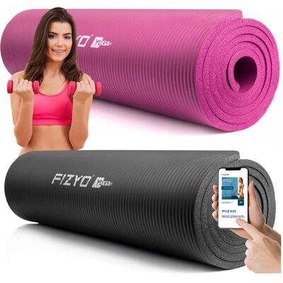 ZESTAW: 2x Mata do Ćwiczeń Jogi Pilatesu Gimnastyczna Fitness NBR FIZYO 183 x 61 x 1 cm x 2szt - Czarna + Różowa ZESTAW: 2x Mata do Ćwiczeń Jogi Pilatesu Gimnastyczna Fitness NBR FIZYO 183 x 61 x 1 cm x 2szt - Czarna + Różowa