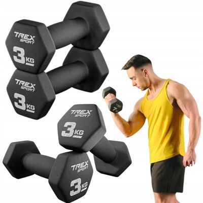 ZESTAW 2X3KG HANTLE ŻELIWNE SIŁOWNIA DO ĆWICZEŃ FITNESS CARDIO TREX SPORT ZESTAW 2X3KG HANTLE ŻELIWNE SIŁOWNIA DO ĆWICZEŃ FITNESS CARDIO TREX SPORT