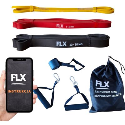 FLX Zestaw 3 Taśm Gum POWER BAND trening sił. podciąganie KOTWICA+ UCHWYTY FLX Zestaw 3 Taśm Gum POWER BAND trening sił. podciąganie KOTWICA+ UCHWYTY