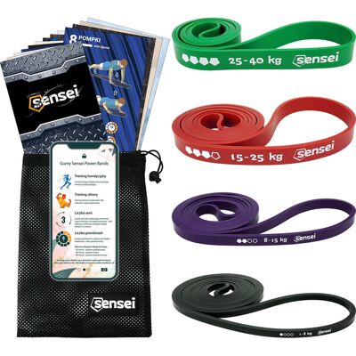 Sensei Zestaw 4 Gum Do Ćwiczeń Gumy Oporowe Power Bands Sensei Zestaw 4 Gum Do Ćwiczeń Gumy Oporowe Power Bands