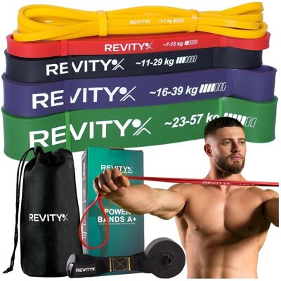 ZESTAW 5 GUM DO ĆWICZEŃ REVITY TAŚMY GUMY POWER BANDS OD 3 DO 57 KG ZESTAW 5 GUM DO ĆWICZEŃ REVITY TAŚMY GUMY POWER BANDS OD 3 DO 57 KG