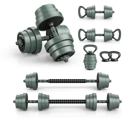 COSTWAY Zestaw do ćwiczeń siłowych Hantle, sztanga i kettlebell 20 kg 3 w 1 COSTWAY Zestaw do ćwiczeń siłowych Hantle, sztanga i kettlebell 20 kg 3 w 1