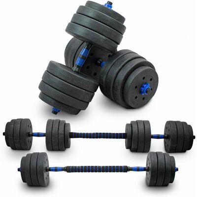 BITUXX Zestaw hantli 2w1 40kg sztanga hantle składane treningowe z obciążeniami BITUXX Zestaw hantli 2w1 40kg sztanga hantle składane treningowe z obciążeniami