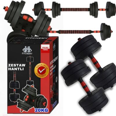 Inny producent Zestaw Hantli 2W1 Regulowane Bitumiczne Fitchemy 2X10 Kg Sztanga 20 Kg Gryf Inny producent Zestaw Hantli 2W1 Regulowane Bitumiczne Fitchemy 2X10 Kg Sztanga 20 Kg Gryf