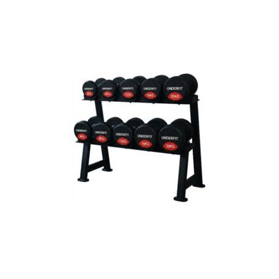 Zestaw hantli gumowanych 2 x 4-20 kg 5 par (120 kg) UNDERFIT + stojak Zestaw hantli gumowanych 2 x 4-20 kg 5 par (120 kg) UNDERFIT + stojak