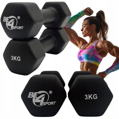 Be4Sport Zestaw Hantli Hantelków Ciężarki Neoprenowe Żeliwne do Ćwiczeń 2x 3kg Be4Sport Zestaw Hantli Hantelków Ciężarki Neoprenowe Żeliwne do Ćwiczeń 2x 3kg