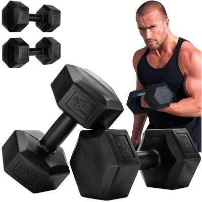Be4Sport Zestaw Hantli Hantle Bitumiczne Ciężarki do Ćwiczeń Fitness Siłownia 2x 5kg Be4Sport Zestaw Hantli Hantle Bitumiczne Ciężarki do Ćwiczeń Fitness Siłownia 2x 5kg