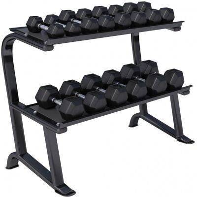 Gorilla Sports Zestaw Hantli HEX od 4 do 25 kg ze stojakiem Gorilla Sports Zestaw Hantli HEX od 4 do 25 kg ze stojakiem
