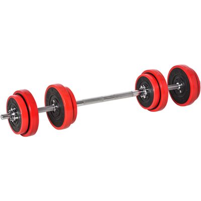 Zestaw hantli HOMCOM 20 kg 2 w 1 Hantle i sztangi Regulowane podnoszenie ciężarów do ćwiczeń w domu, czerwony + czarny 21,5 x 21,5 x 3,8 cm Zestaw hantli HOMCOM 20 kg 2 w 1 Hantle i sztangi Regulowane podnoszenie ciężarów do ćwiczeń w domu, czerwony + czarny 21,5 x 21,5 x 3,8 cm