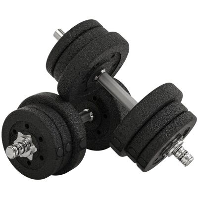Zestaw Hantli Homcom 25 Kg Z Talerzami Obciążeniowymi Do Ćwiczeń W Domu I Biurze, Stal, Sztuczna Skóra, Czarny, Trening Siłowy Zestaw Hantli Homcom 25 Kg Z Talerzami Obciążeniowymi Do Ćwiczeń W Domu I Biurze, Stal, Sztuczna Skóra, Czarny, Trening Siłowy