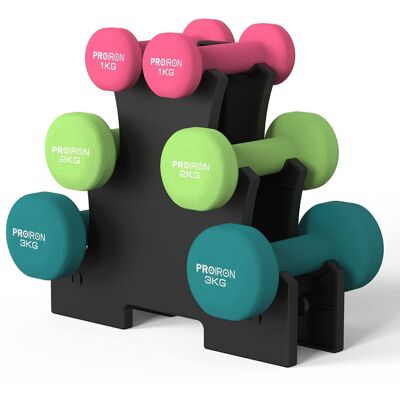 PROIRON Zestaw hantli neoprenowych - 12 kg PROIRON Zestaw hantli neoprenowych - 12 kg