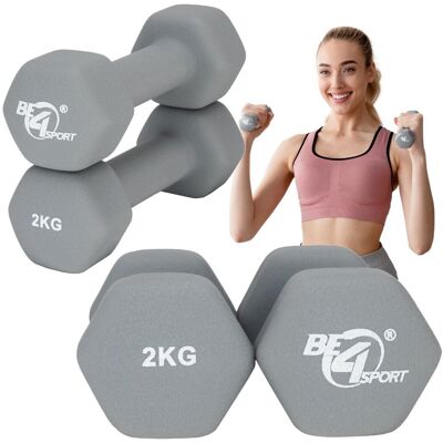 Be4Sport Zestaw hantli neoprenowych 2x 2kg Be4Sport Zestaw hantli neoprenowych 2x 2kg