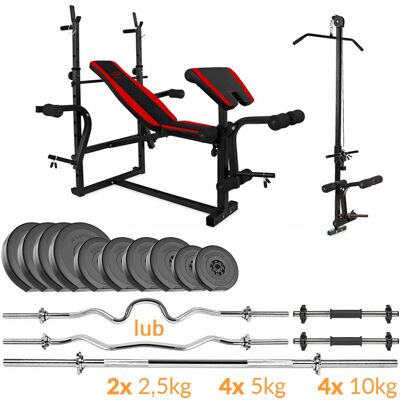 Zestaw Kulturystyczny Sapphire Solid 80kg Z Ławką Xg500, Gryf Prosty + Mocnołamany Zestaw Kulturystyczny Sapphire Solid 80kg Z Ławką Xg500, Gryf Prosty + Mocnołamany
