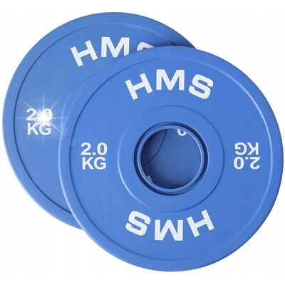 HMS Zestaw Obciążeń 2x2 kg 4kg Talerze na Gryf Sztangę Ogumowane Olimpijskie HMS Zestaw Obciążeń 2x2 kg 4kg Talerze na Gryf Sztangę Ogumowane Olimpijskie