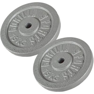 Gorilla Sports Zestaw obciążeń żeliwnych 30 kg - 2 x 15 kg Gorilla Sports Zestaw obciążeń żeliwnych 30 kg - 2 x 15 kg