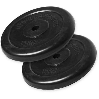 Gorilla Sports Zestaw obciążników gumowych 30 kg - 2 x 15 kg Gorilla Sports Zestaw obciążników gumowych 30 kg - 2 x 15 kg