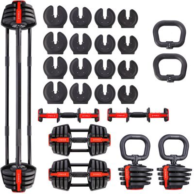 Zestaw HMS SGR18 Pro 3w1 41kg Regulowana sztanga i hantle Zestaw HMS SGR18 Pro 3w1 41kg Regulowana sztanga i hantle