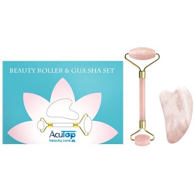 AcuTop ZESTAW Z RÓŻOWEGO KWARCU - BEAUTY ROLLER & GUA SHA SET (LOVE A46006) AcuTop ZESTAW Z RÓŻOWEGO KWARCU - BEAUTY ROLLER & GUA SHA SET (LOVE A46006)