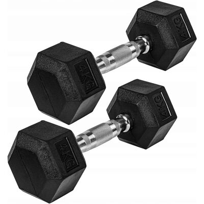 Movit Hantle Żeliwne Gumowane Hex 2x 4 Kg Fitness Movit Hantle Żeliwne Gumowane Hex 2x 4 Kg Fitness