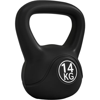Kettlebell 14 Kg Homcom Z Wypełnieniem Piaskowym Dla Początkujących, Czarny Kettlebell 14 Kg Homcom Z Wypełnieniem Piaskowym Dla Początkujących, Czarny