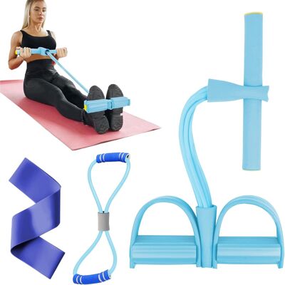 Inny producent Taśma Oporowa Z Pedałami 6 Rurek Trening Brzucha Nóg Ramion Fitness Inny producent Taśma Oporowa Z Pedałami 6 Rurek Trening Brzucha Nóg Ramion Fitness