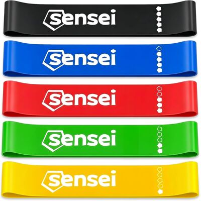 Sensei Taśmy Oporowe 5 Szt. Naturalny Lateks 30 Cm Do Pilates I Fitness Sensei Taśmy Oporowe 5 Szt. Naturalny Lateks 30 Cm Do Pilates I Fitness