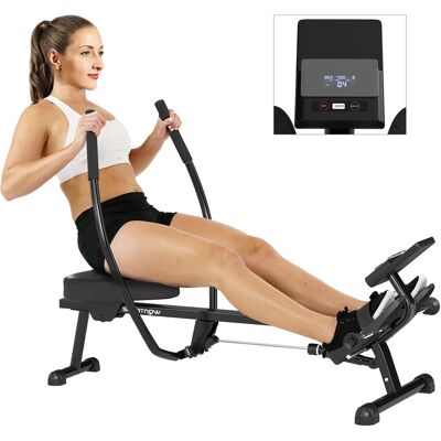 Sportnow Wioślarz Hydrauliczny Do Treningu Całego Ciała, 130 Kg, Czarny Sportnow Wioślarz Hydrauliczny Do Treningu Całego Ciała, 130 Kg, Czarny