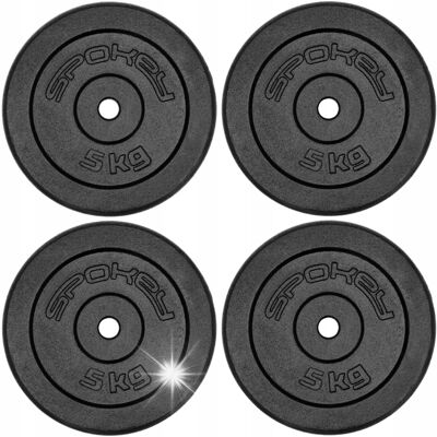 Spokey Zestaw Talerzy Obciążenia Żeliwne Na Sztangę Do Treningu Siłowego 4x5 Kg Spokey Zestaw Talerzy Obciążenia Żeliwne Na Sztangę Do Treningu Siłowego 4x5 Kg
