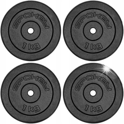 Spokey Zestaw Talerzy Obciążenie Żeliwne Na Sztangę Do Treningu Siłowego 4x 1 Kg Spokey Zestaw Talerzy Obciążenie Żeliwne Na Sztangę Do Treningu Siłowego 4x 1 Kg