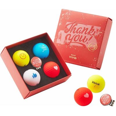 Volvik Vivid Thank You 4 Pack Golf Balls - Piłki golfowe Volvik Vivid Thank You 4 Pack Golf Balls - Piłki golfowe