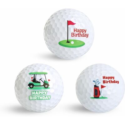 Inny producent 3 piłki golfowe Happy Birthday - śmieszny prezent urodzinowy dla golfisty Inny producent 3 piłki golfowe Happy Birthday - śmieszny prezent urodzinowy dla golfisty