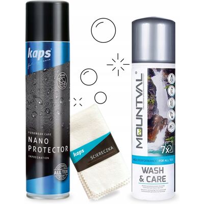 Kaps Nano Protector I Ściereczka Do Butów Z Płynem Do Prania Odzieży Zestaw 3w1 Kaps Nano Protector I Ściereczka Do Butów Z Płynem Do Prania Odzieży Zestaw 3w1