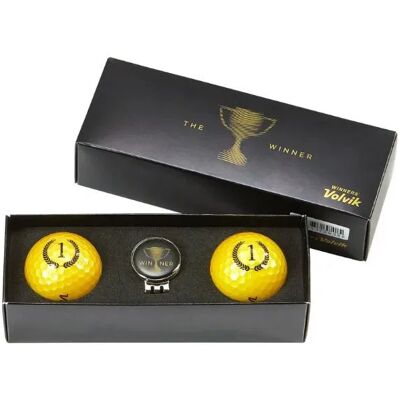 Piłki Golfowe Volvik Champion Box (Zestaw 2 Złotych Piłek Z Markerem) Piłki Golfowe Volvik Champion Box (Zestaw 2 Złotych Piłek Z Markerem)