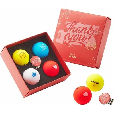 Volvik Vivid Thank You 4 Pack Golf Balls - Piłki golfowe Volvik Vivid Thank You 4 Pack Golf Balls - Piłki golfowe