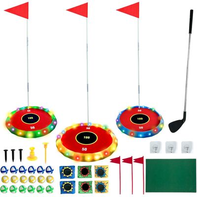 Inny producent Podświetlany Zestaw do Golfa 40 sztuk 2w1 Gra Rodzinna z Piłkami LED i Inny producent Podświetlany Zestaw do Golfa 40 sztuk 2w1 Gra Rodzinna z Piłkami LED i