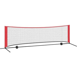 vidaXL Siatka tenisowa czarno-czerwony 301 x 90.5 x 87 cm Poliester vidaXL Siatka tenisowa czarno-czerwony 301 x 90.5 x 87 cm Poliester