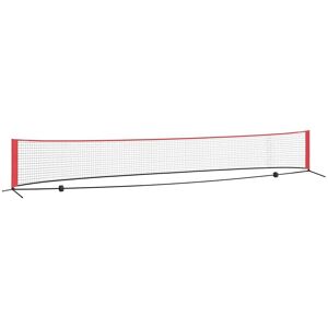vidaXL Siatka tenisowa czarno-czerwony 595 x 90.5 x 87 cm Poliester vidaXL Siatka tenisowa czarno-czerwony 595 x 90.5 x 87 cm Poliester