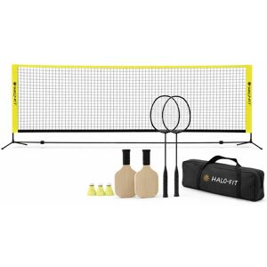 Halo-Fit Zestaw do badmintona i picklelballa- siatka z raketkami, lotkami i piłkami Halo-Fit Zestaw do badmintona i picklelballa- siatka z raketkami, lotkami i piłkami