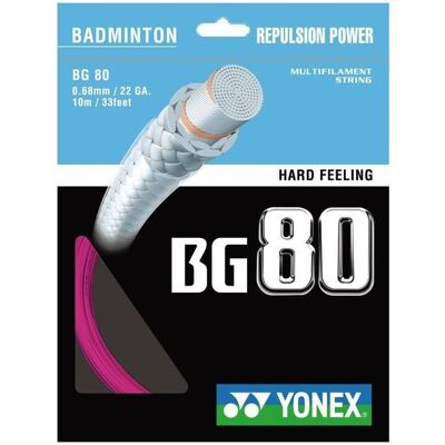 YONEX - BG 80 - Pink Neon - 10m Stringi do badmintona YONEX - BG 80 - Pink Neon - 10m Stringi do badmintona