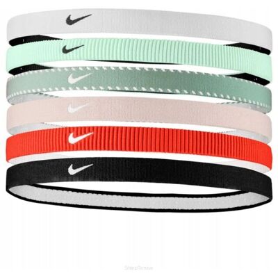 Opaski na głowę Nike Classic Swoosh Headbands wielokolorowe x6 Opaski na głowę Nike Classic Swoosh Headbands wielokolorowe x6