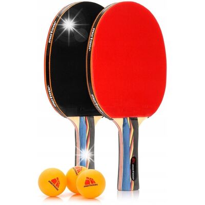 Meteor Paletki Do Tenisa Stołowego Zestaw Ping Pong Piłeczki x3 Rakietki Komplet Meteor Paletki Do Tenisa Stołowego Zestaw Ping Pong Piłeczki x3 Rakietki Komplet