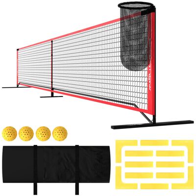 SPORTNOW Przenośna siatka do pickleballa 6,7 m z zbieraczem piłek SPORTNOW Przenośna siatka do pickleballa 6,7 m z zbieraczem piłek