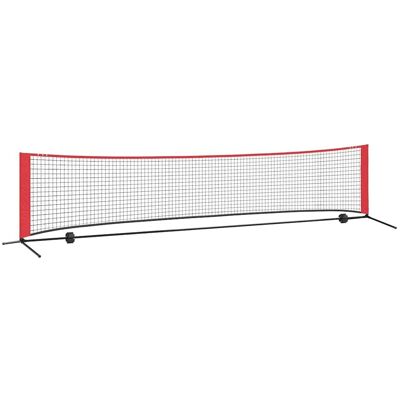 vidaXL Siatka tenisowa czarno-czerwony 396 x 92 x 87 cm Poliester vidaXL Siatka tenisowa czarno-czerwony 396 x 92 x 87 cm Poliester