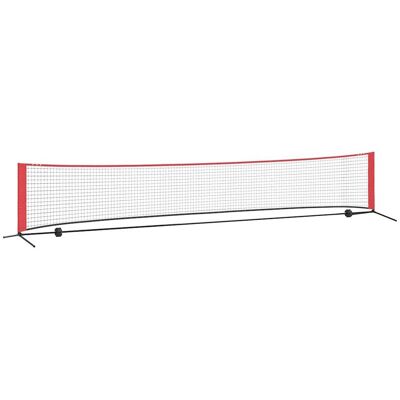 vidaXL Siatka tenisowa czarno-czerwony 494.5 x 90 x 87 cm Poliester vidaXL Siatka tenisowa czarno-czerwony 494.5 x 90 x 87 cm Poliester