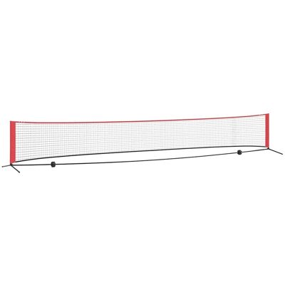 vidaXL Siatka tenisowa czarno-czerwony 595 x 90.5 x 87 cm Poliester vidaXL Siatka tenisowa czarno-czerwony 595 x 90.5 x 87 cm Poliester