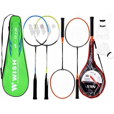 Wish ZESTAW DO BADMINTONA RAKIETKI PALETKI LOTKI 3SZT DO GRY BADMINTON POKROWIEC Wish ZESTAW DO BADMINTONA RAKIETKI PALETKI LOTKI 3SZT DO GRY BADMINTON POKROWIEC